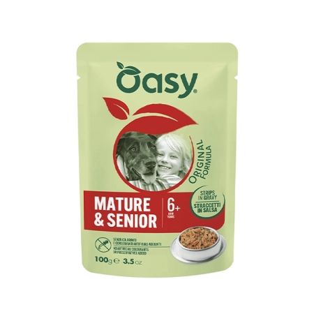 Oasy Strips in Gravy Senior Indyk z groszkiem 100g